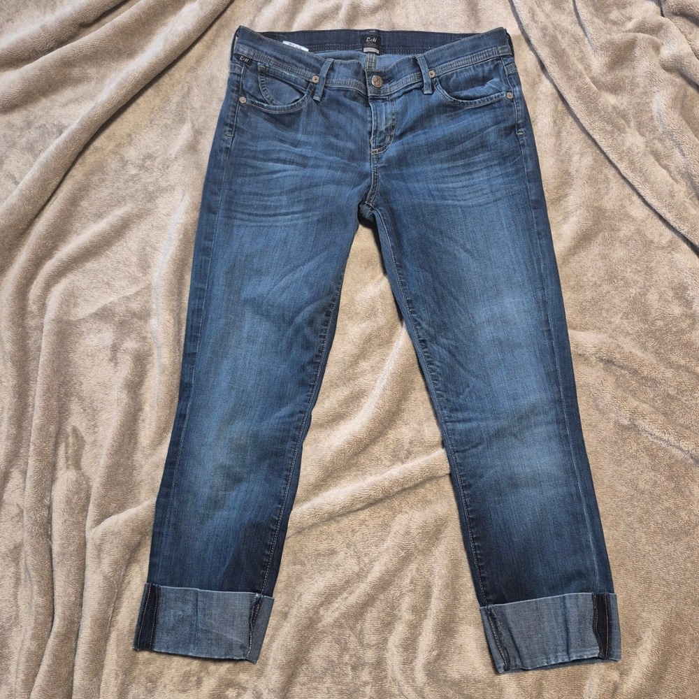 Citizens of Humanity Dani Cropped Straight Leg Jeans Cuffed Size 29 1386-243